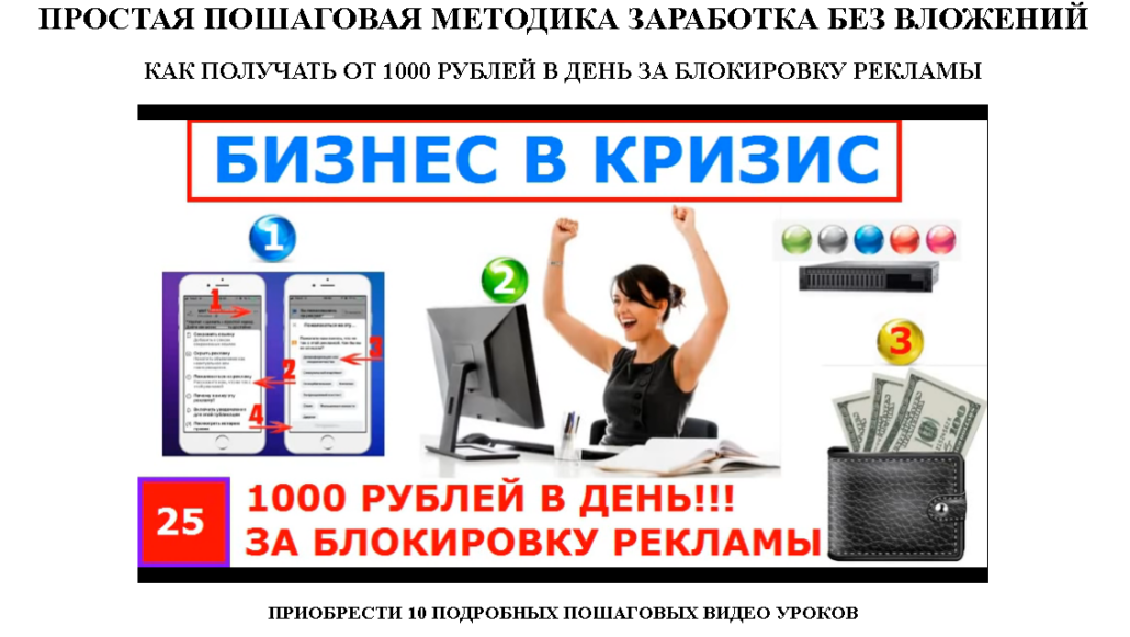 Автоматический заработок на рекламе. Блокиратор рекламы. Заработок 1000 рублей.